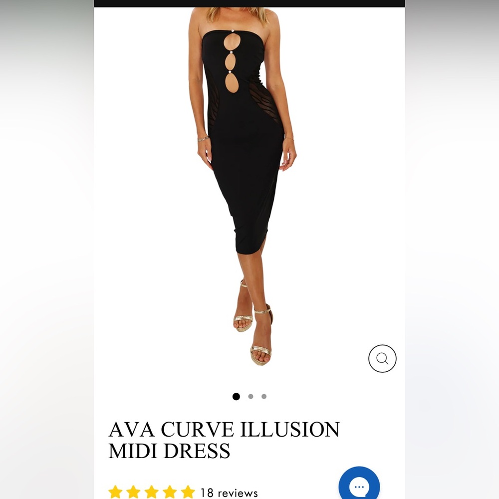 Curve Illusion Black Midi Dress